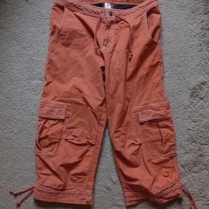 Vintage Prana Orange Cargo Capris | Women's M